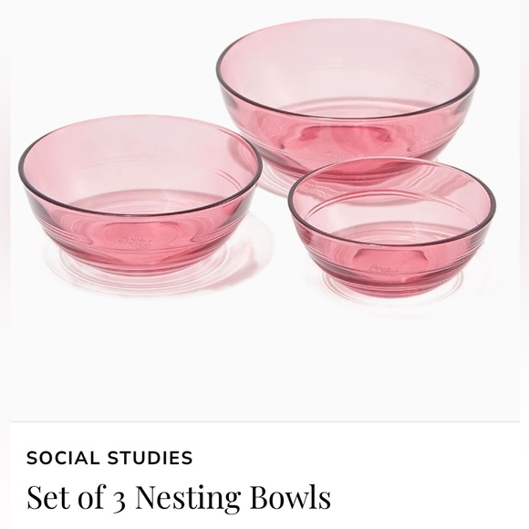 social studies Other - Social studies set of three glass nesting bowls mauve